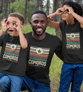 1sttheworld T-Shirt - Country Comoros Vintage T-Shirt Black A35