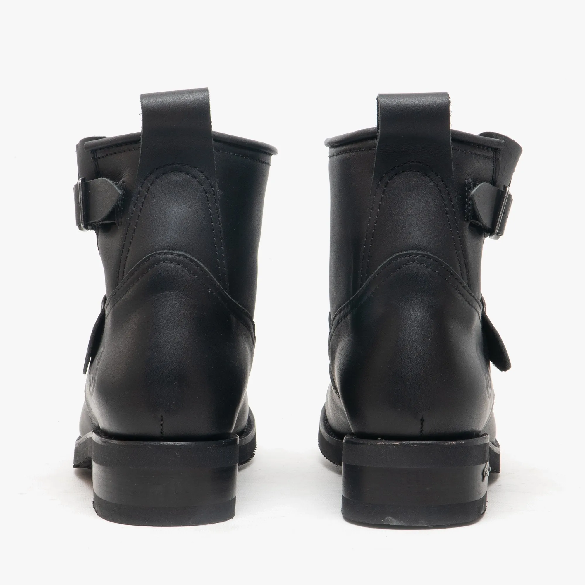 2976 Mens Leather Biker Boots Black