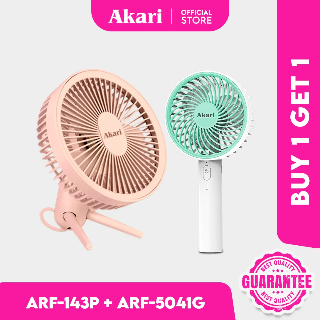 Akari Rechargeable Pet Flexi Fan (ARF-143)   FREE (ARF-5041) Handy Fan