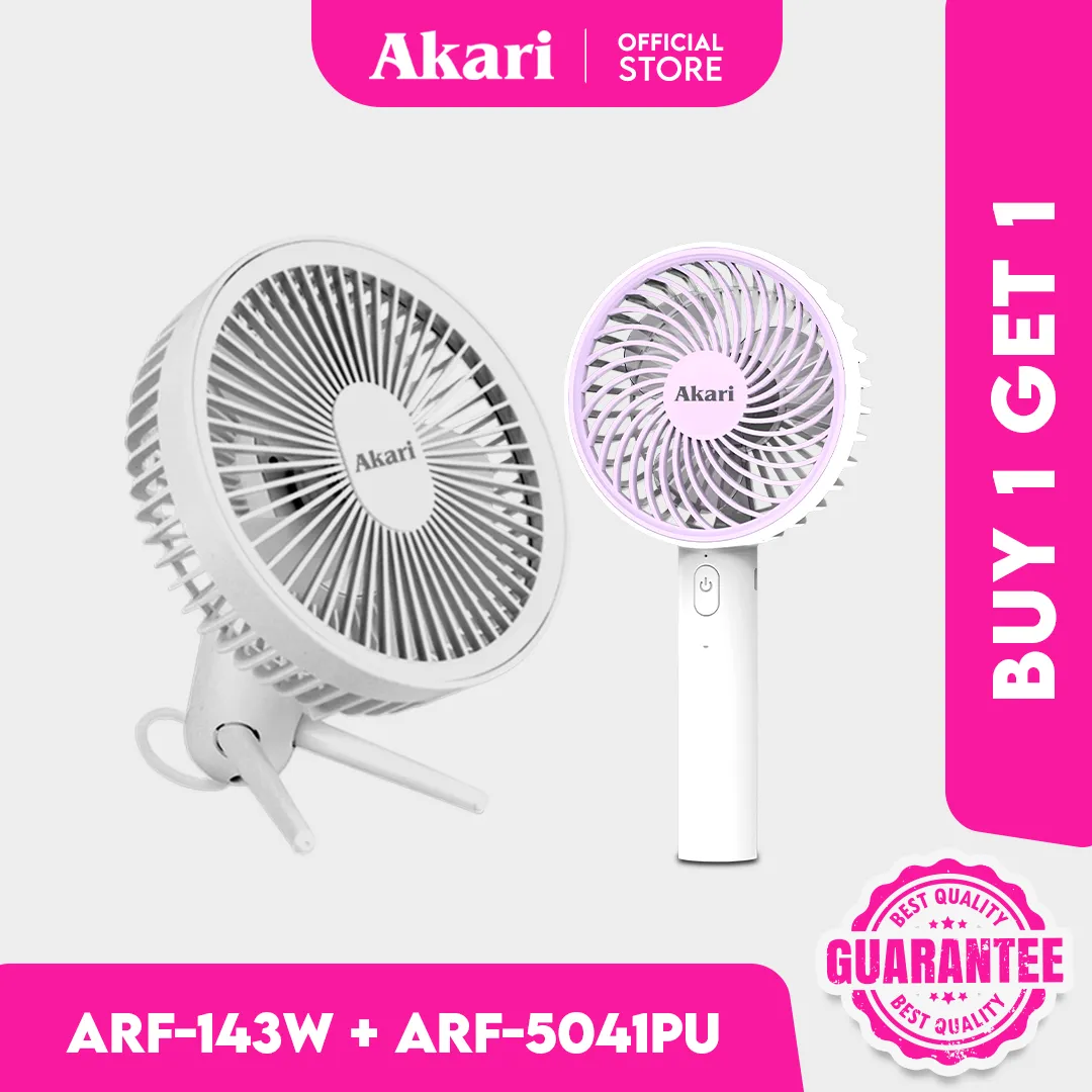 Akari Rechargeable Pet Flexi Fan (ARF-143)   FREE (ARF-5041) Handy Fan