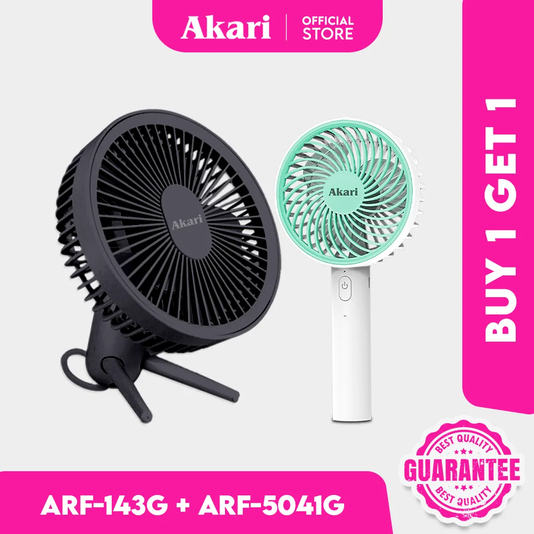 Akari Rechargeable Pet Flexi Fan (ARF-143)   FREE (ARF-5041) Handy Fan