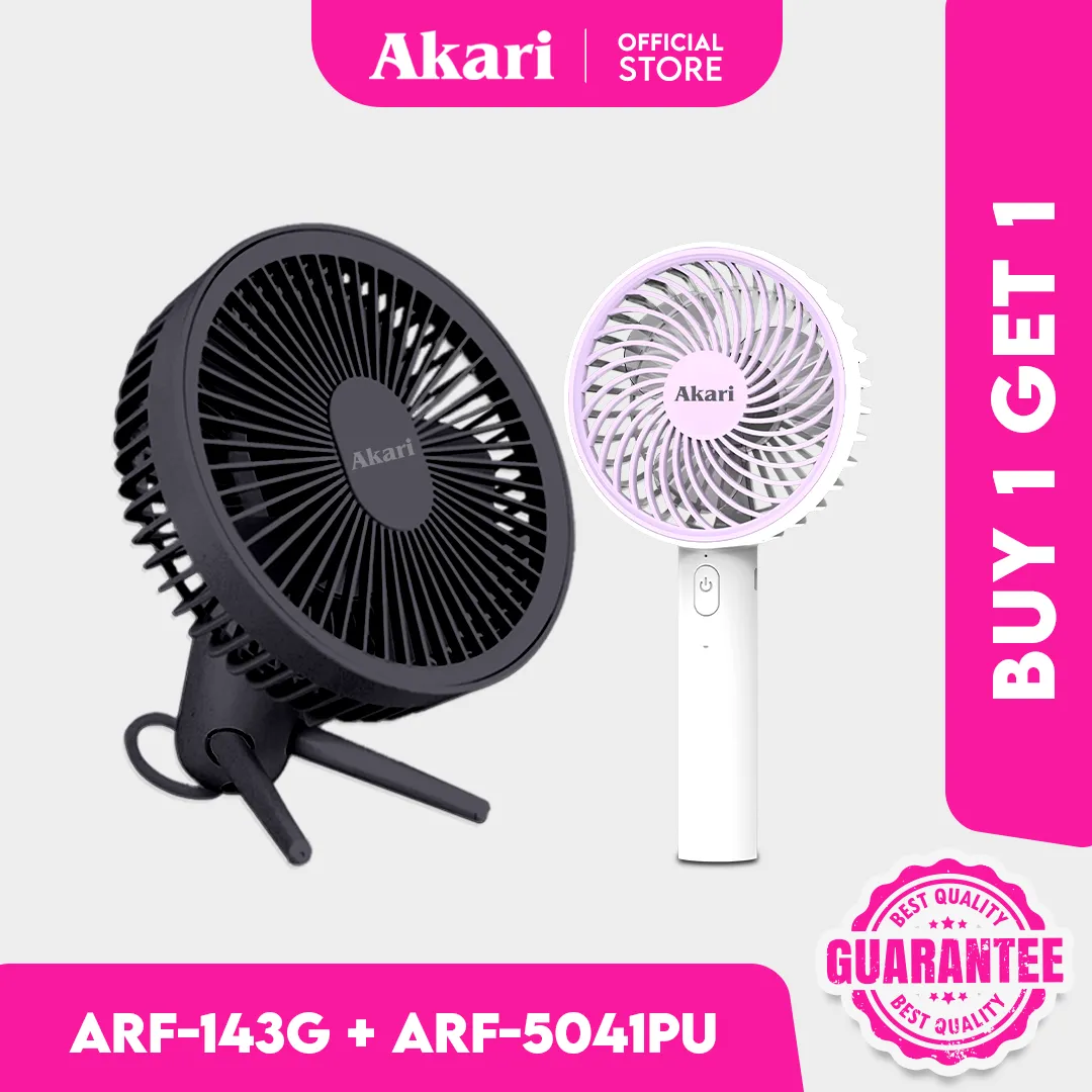 Akari Rechargeable Pet Flexi Fan (ARF-143)   FREE (ARF-5041) Handy Fan