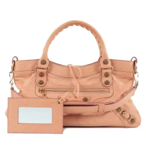 BALENCIAGA Leather The Giant First 2Way Hand Bag Pink 240577