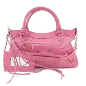 BALENCIAGA The First Leather 2Way Bag Hand Bag Pink 103208