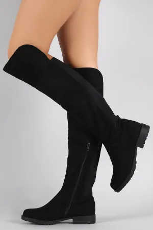 Bamboo Vegan Suede Elastic Back Gore Lug Boots