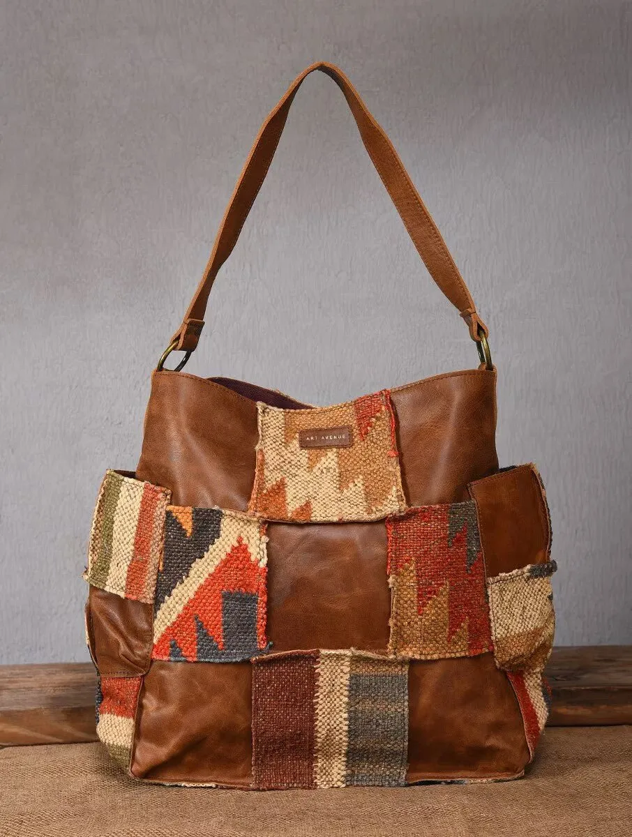 BEHOOVE - KILIM & LEATHER PATCHWORK HAND BAG