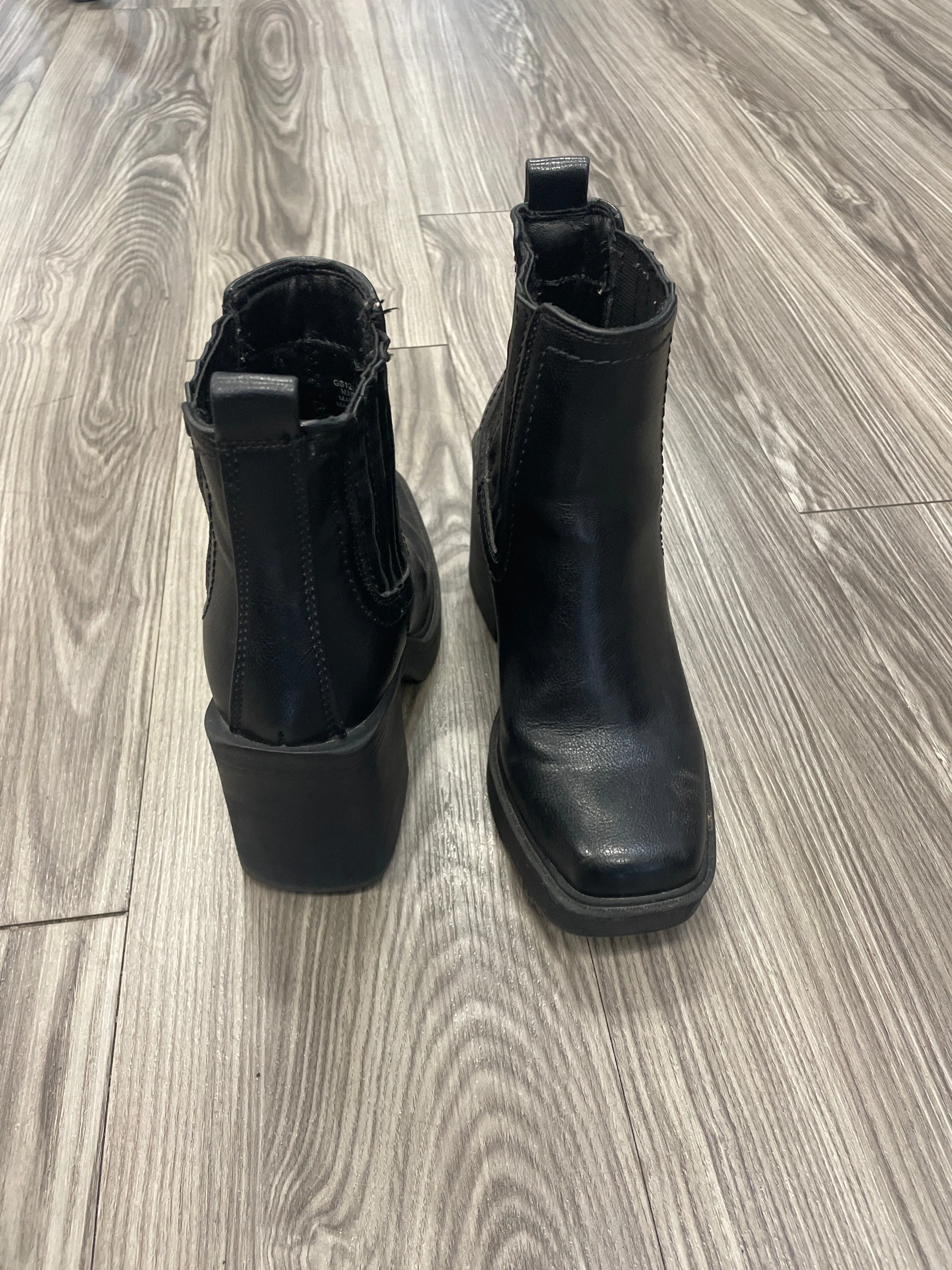 Black Boots Ankle Heels Mia, Size 6