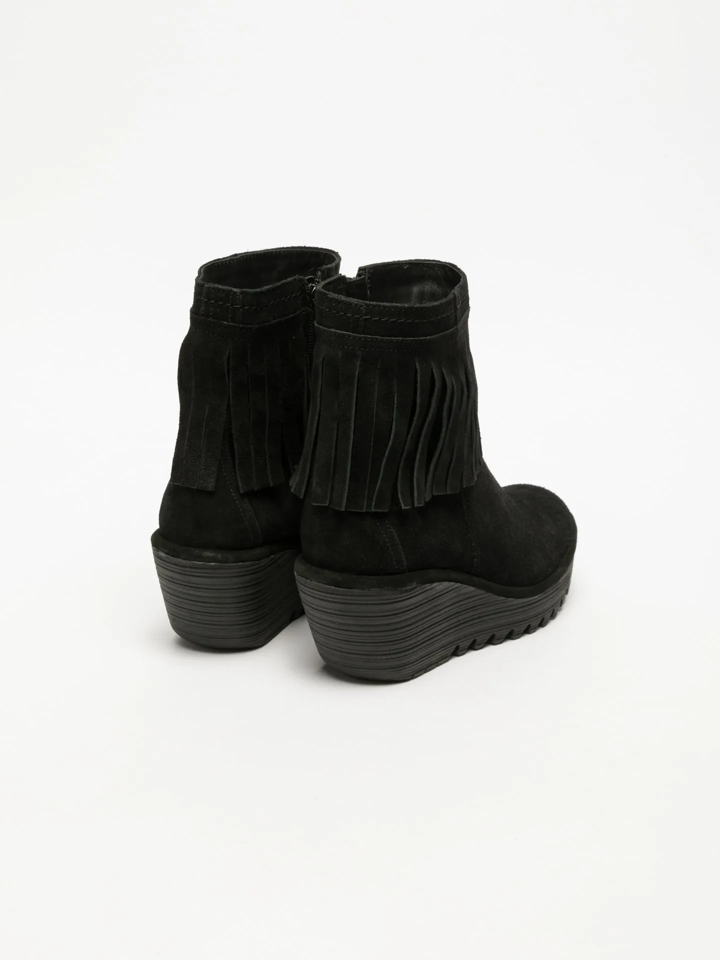 Black Fringed Ankle Boots