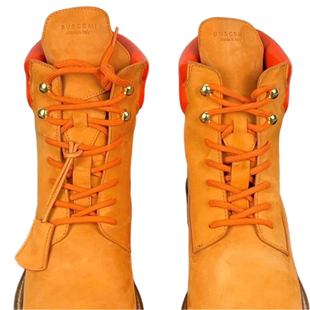 Buscemi Site Boot Orange Nabuk Leather Boots