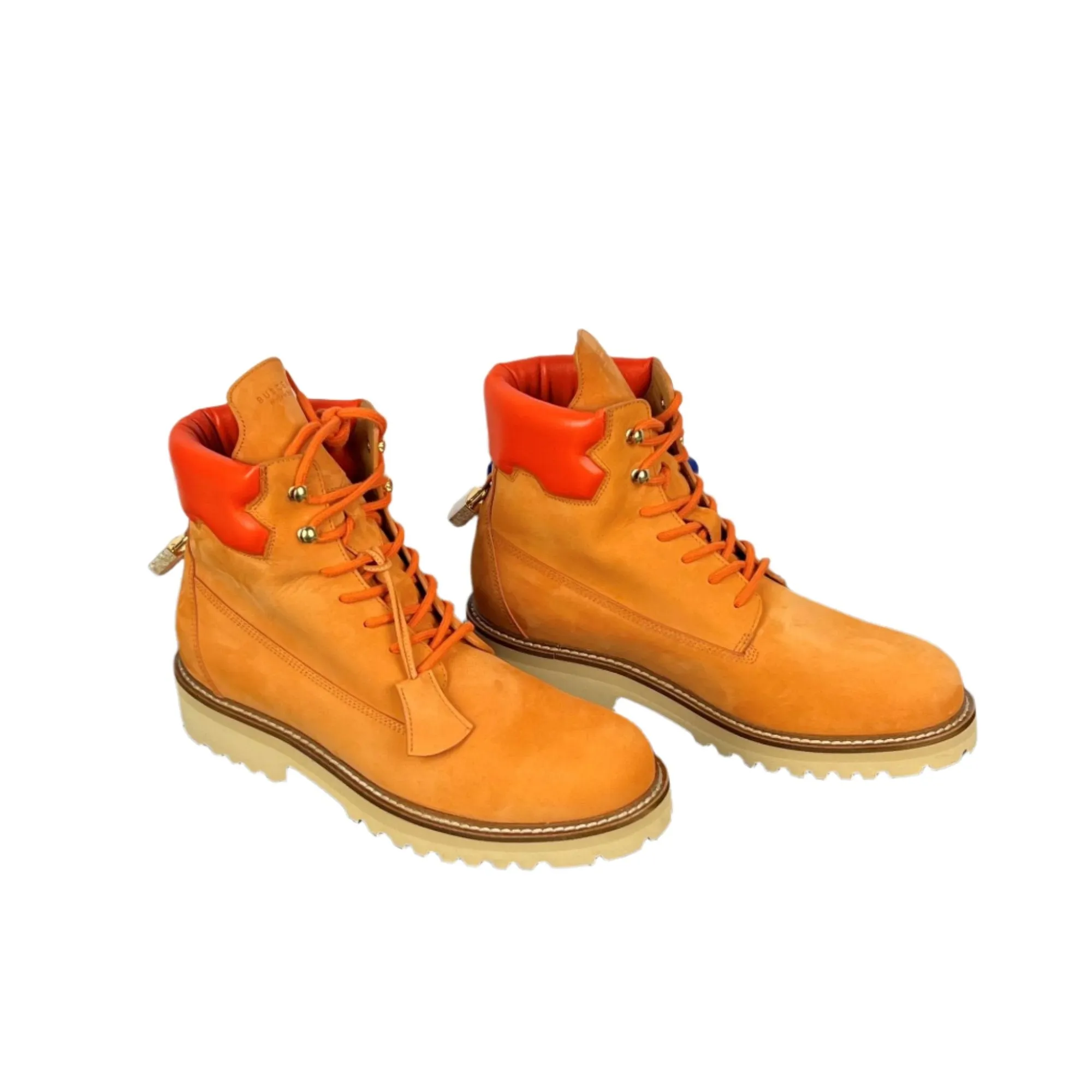 Buscemi Site Boot Orange Nabuk Leather Boots