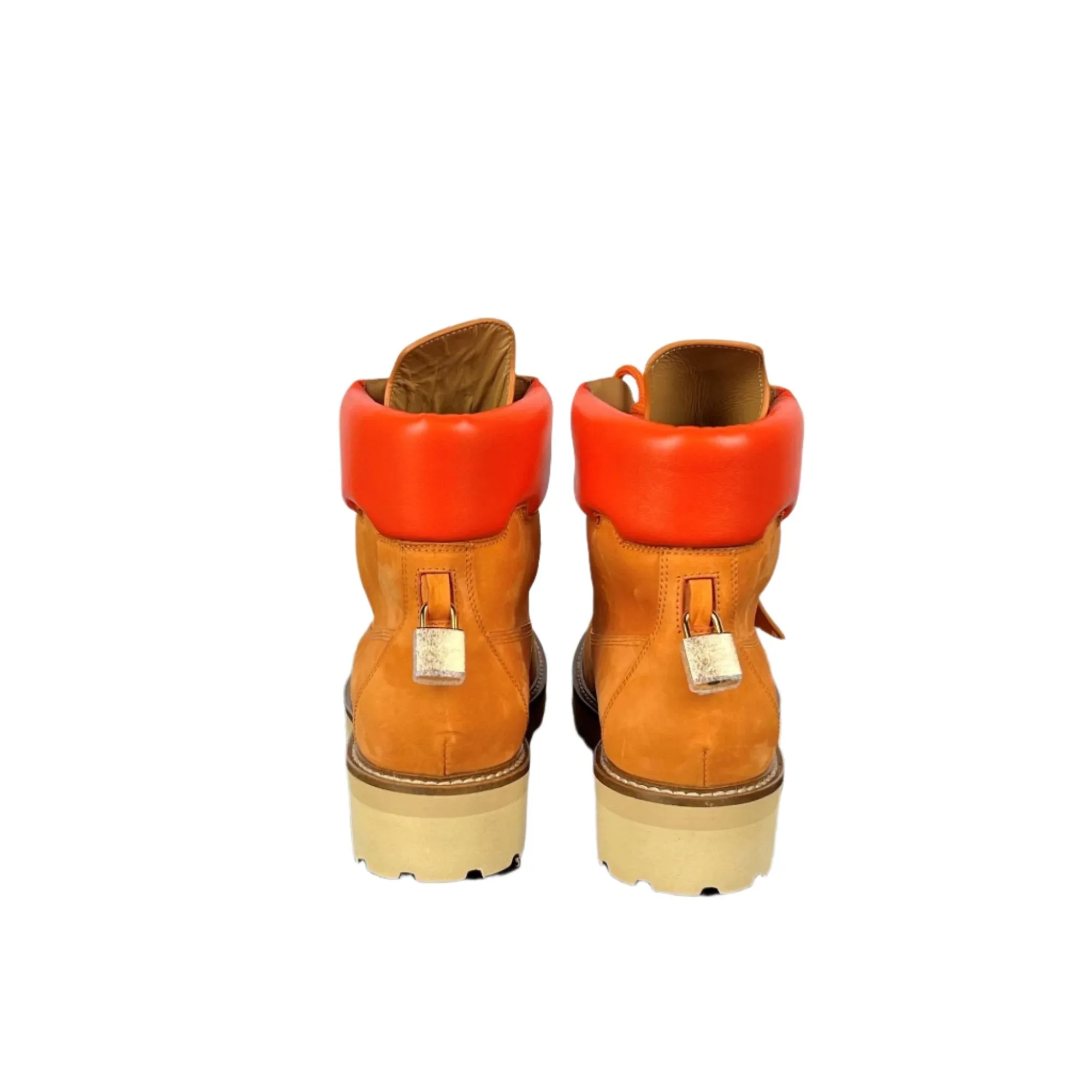 Buscemi Site Boot Orange Nabuk Leather Boots