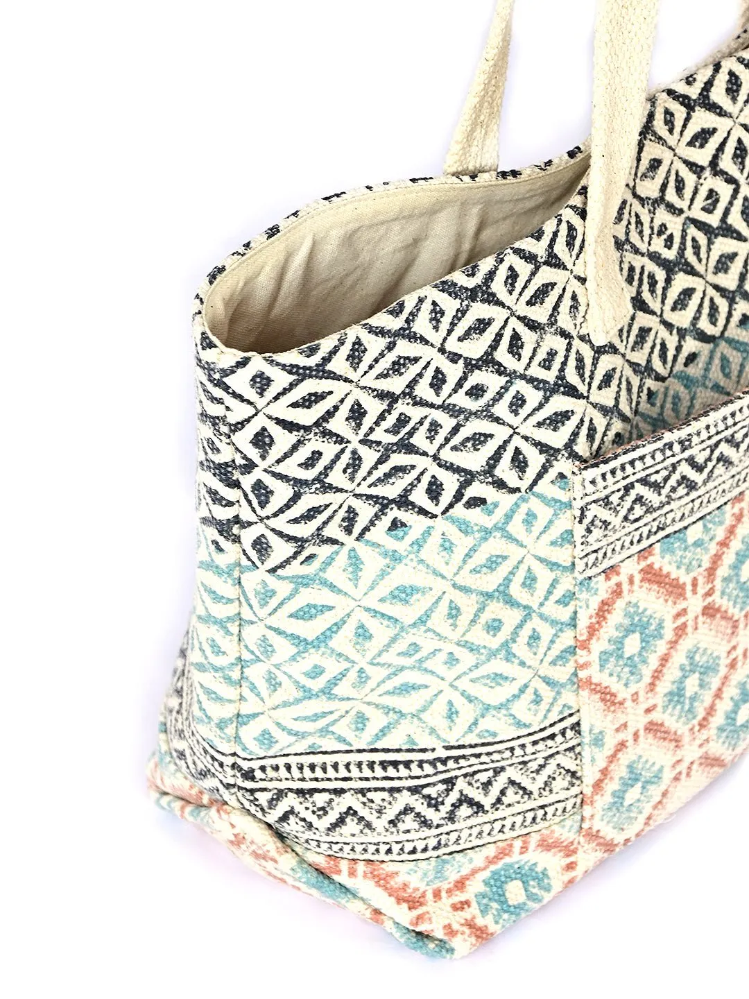 CASSIA - HAND BLOCK COTTON PRINTED TOTE BAG