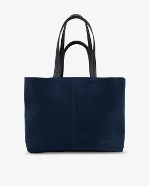 Claudia Open Tote Small - Navy Suede