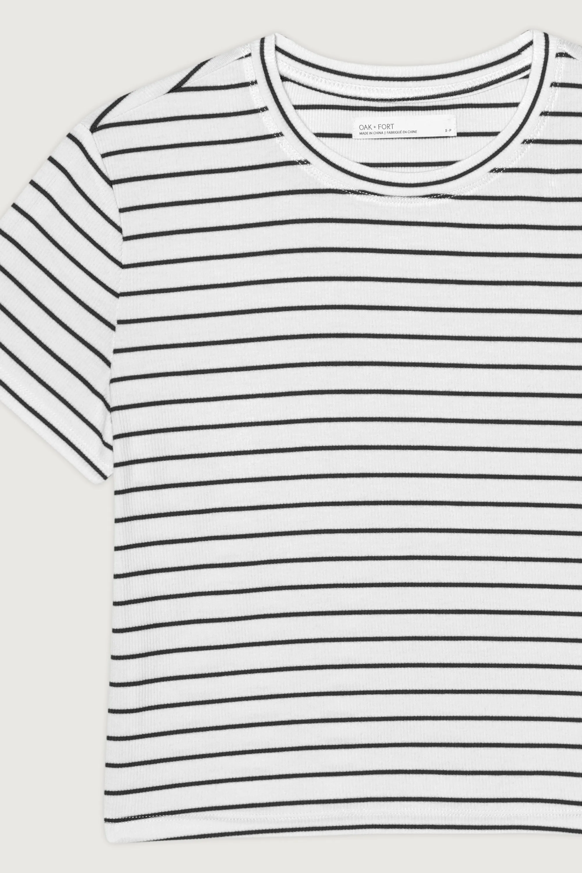 CROPPED STRIPED T-SHIRT