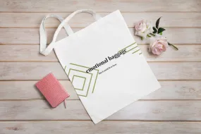 Emotional Baggage Printed White Tote Bag