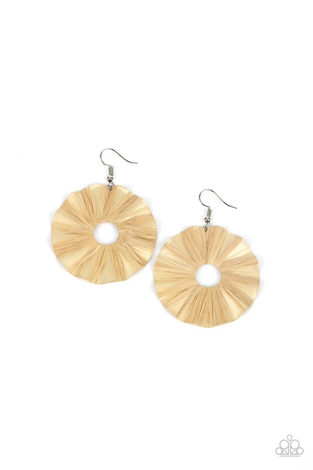 Fan The Breeze Brown Earrings - Paparazzi Accessories