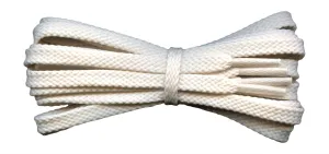 Flat 6 mm Cream Shoe Laces for Trainers and Sports Shoes.