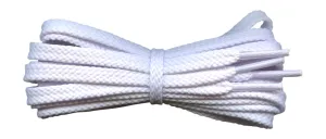 Flat 6 mm White Shoe Laces for Trainers and Sports Shoes.