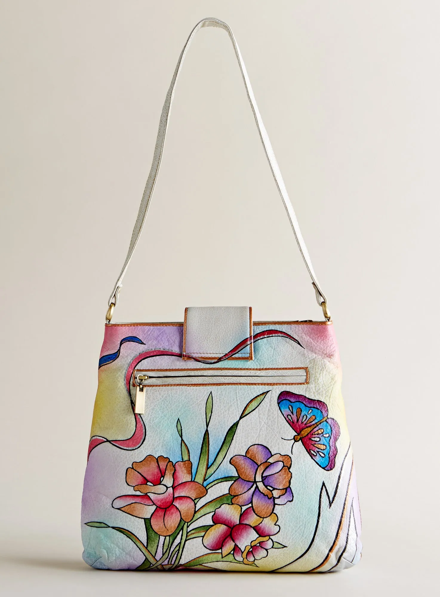 Hand-painted Blooms Leather Bag FINAL SALE (No Returns)