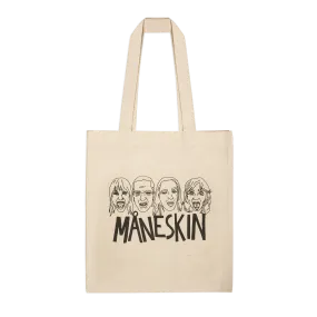 Måneskin Doodle Faces Natural Tote Bag