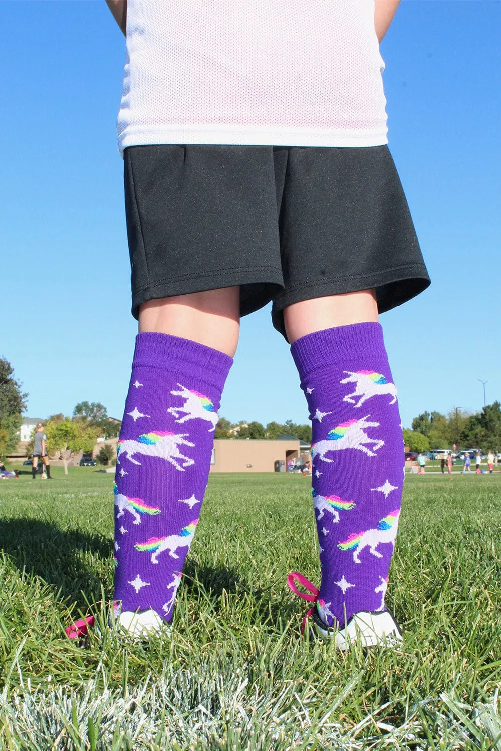 Neon Rainbow Unicorn Over the Calf Socks