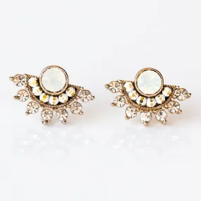 Nico Fan Earrings in White Opal