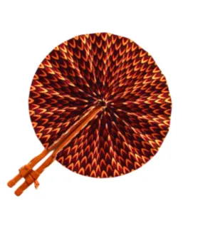 Red & Orange Ankara Print Fan