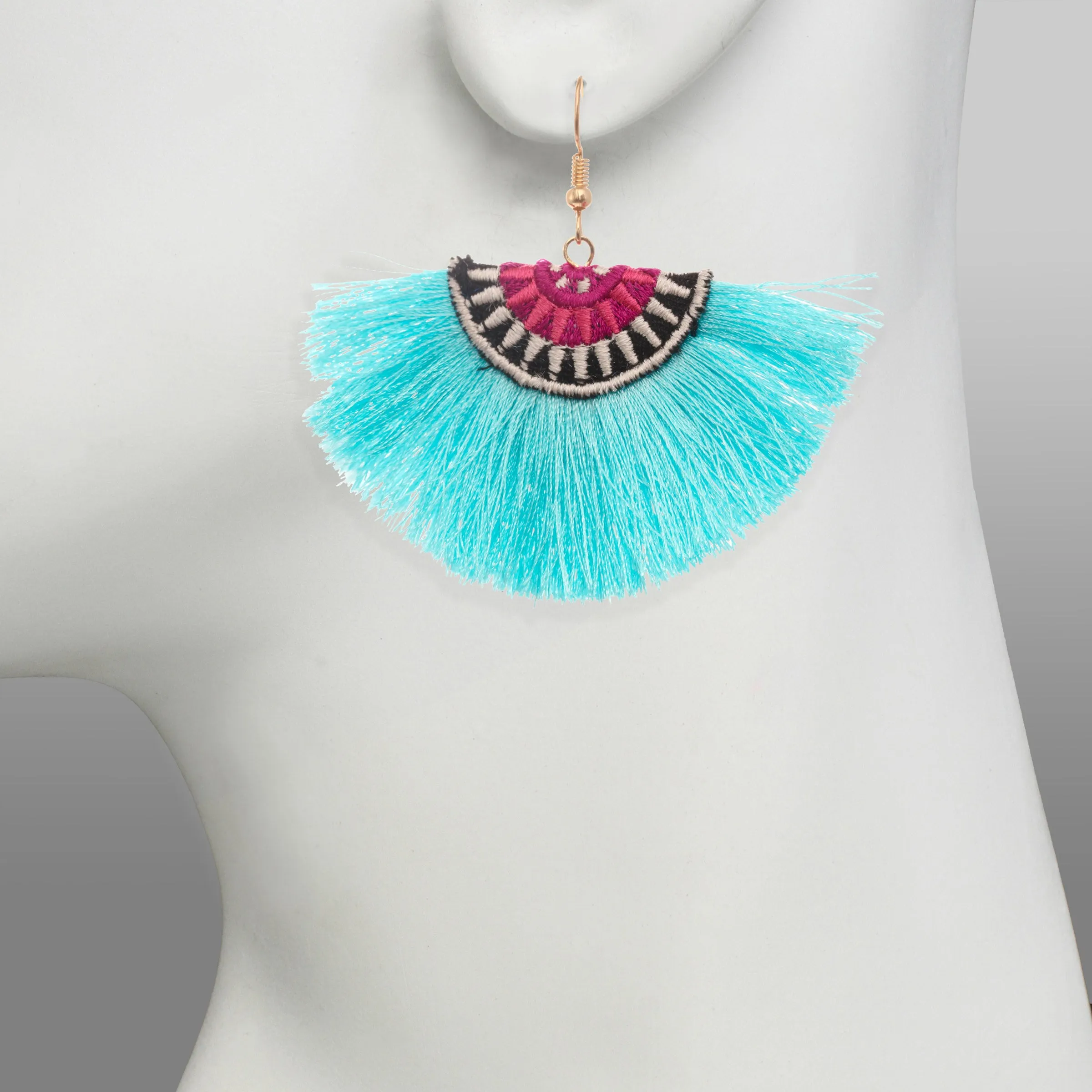 Stella & Ruby Fringe Fan Out Earring (Turquoise)