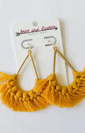 The Fan Tassel Earrings (Mustard)